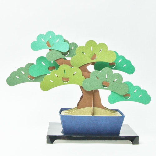 kami-bonsai 松（紙盆栽）