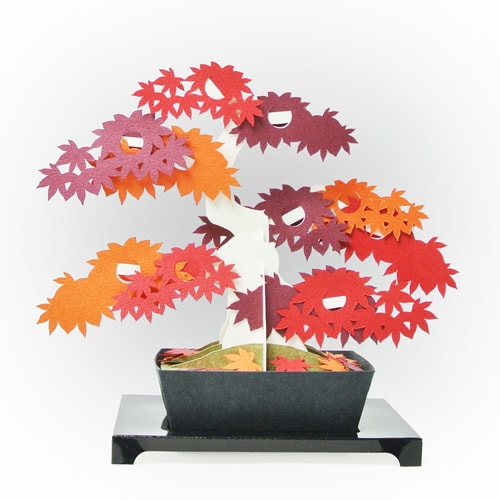 kami-bonsai 紅葉（紙盆栽）
